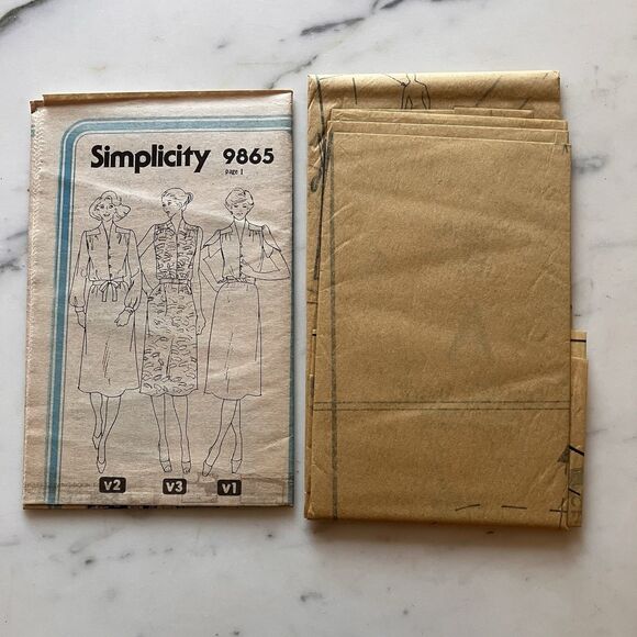 Vintage 1980 Simplicity Pattern 9865 Women’s Pullover Dress Size 14 Uncut - Picture 7 of 7